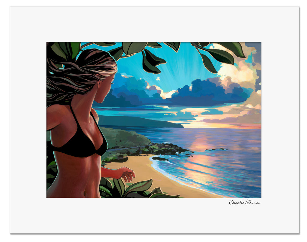 Above Waimea Matted Print