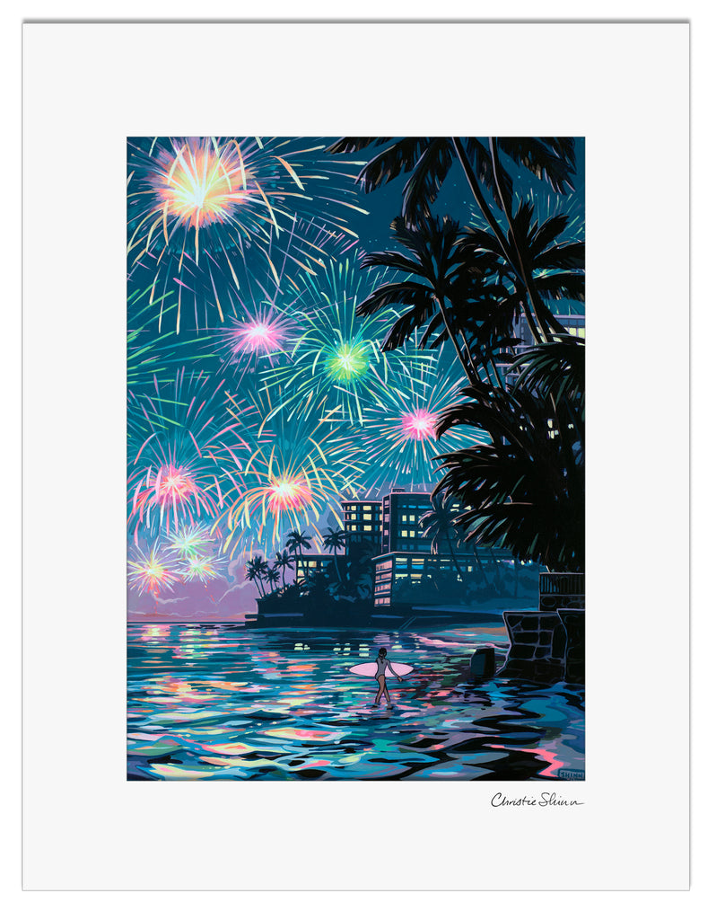 Friday Fireworks Matted Print